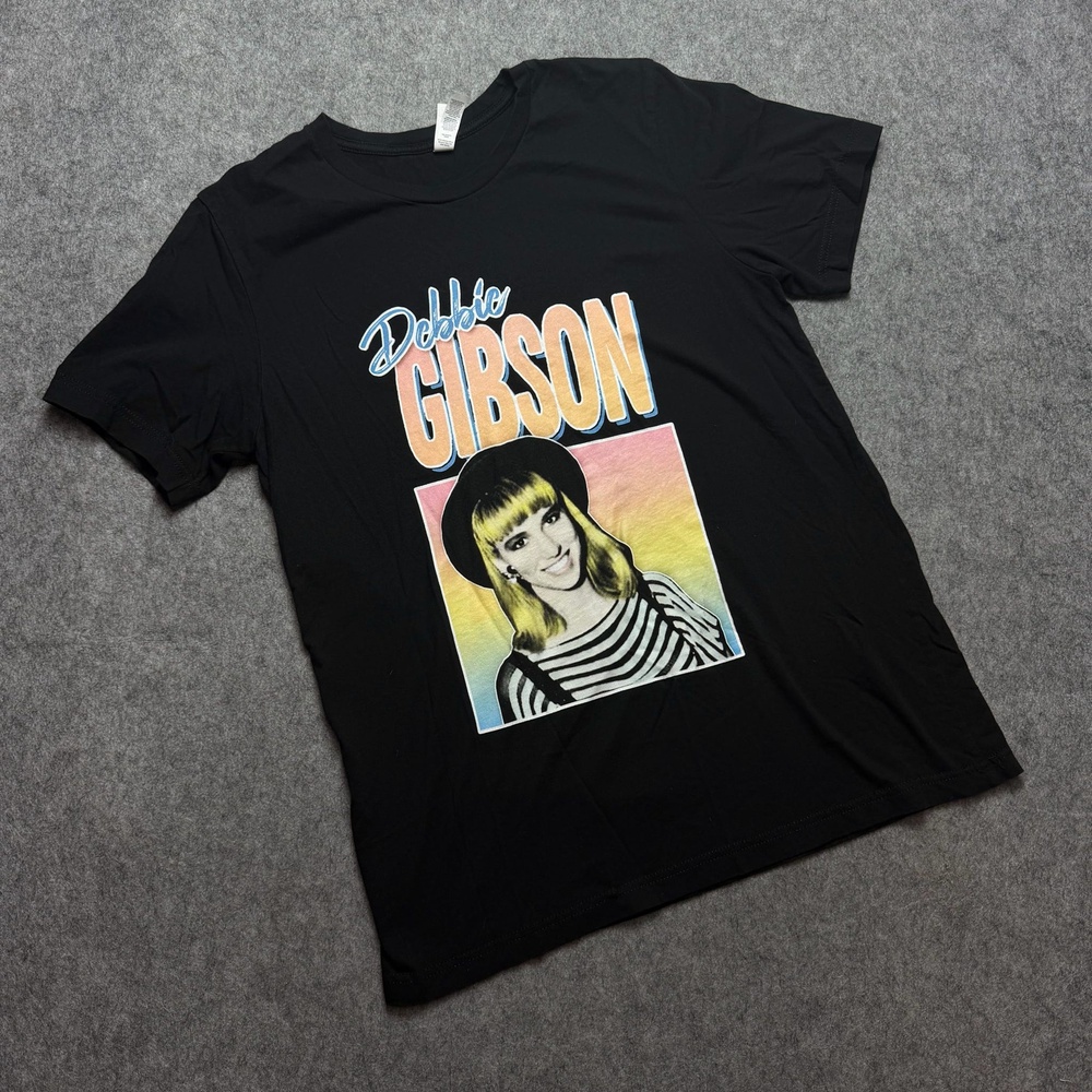 Debbie Gibson Shirt Mens Large Black 80s Pop Singer Graphic Tee Music Retro